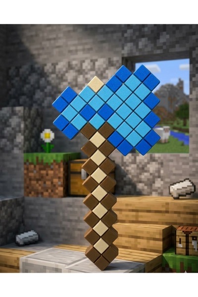 SCOWETTO 3D Baskılı Minecraft Temalı ( Kılıç Balta Kazma Kürek Çapa ) Eğitici...