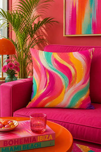 Bertille Home Pop Art Serisi Çift Tarafı Dijital Baskılı Kırlent Kılıfı