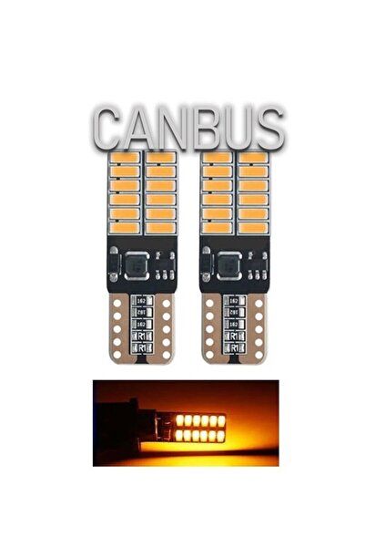 Global Dünya Gümrük T10 Turuncu Dipsiz Park Ampulü 24 LED Canbus Arıza Yakmaz...
