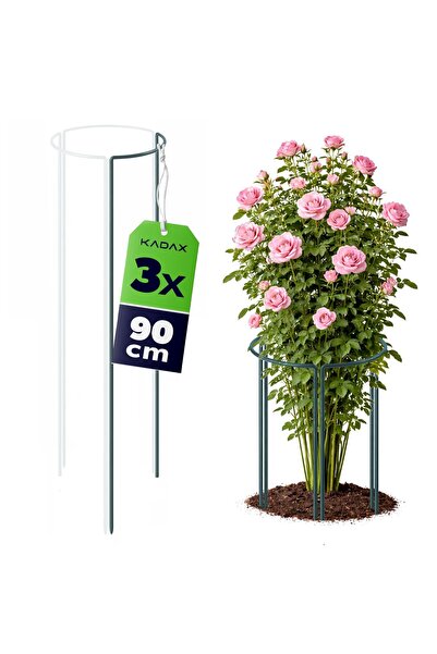 KADAX Țăruș de grădină, 1/3 cerc, 90 cm, oțel, verde, 3 buc.