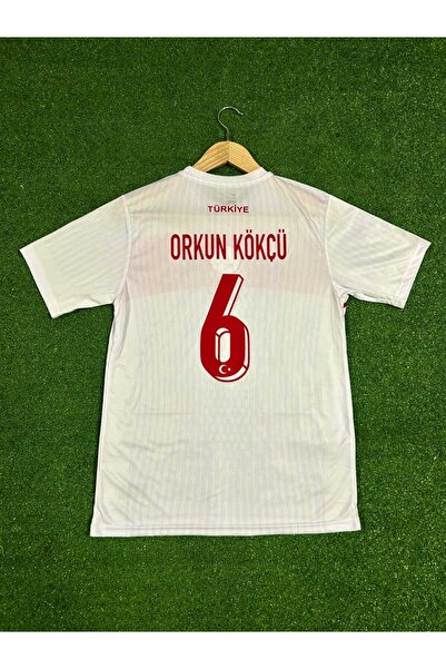 BYSPORTAKUS Türkiye Euro 2024 Orkun Kökçü Yetişkin Forması (BEYAZ)