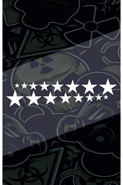 sticker Sıralı Yıldız 30x8Cm Jdm Araba-motor-laptop Hologram Seçenekli Etiket...