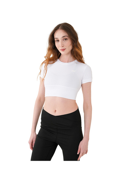 MUSCLECLOTH Aura Cross Crop T-Shirt Beyaz
