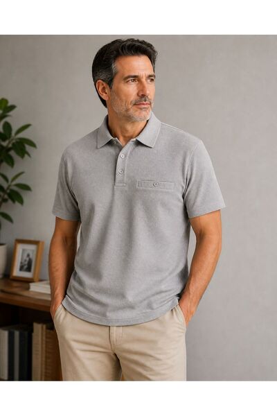 Kuraff Giyim Ανδρικό καλοκαιρινό μπλουζάκι με λεπτομέρειες στον τσέπη, γιακά ...