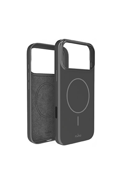 Puro Husă lucioasă din PC Pulse MagSafe pentru iPhone 17 Pro, Gri, Microfibră