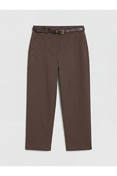 LC Waikiki New season brown belted gabardine women's trousers from gulis clot...