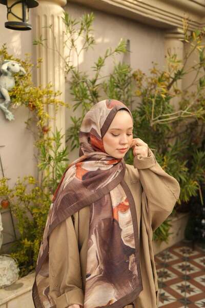 ENRİCO FERRİ Allure Batik Patterned Shawl - Brown-Tile