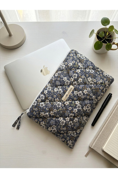 lumi Studio Mavi Tiny Flowers Laptop-Macbook-Tablet Kılıfı-Çantası 11-13-14-1...