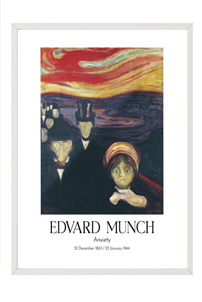 Postifull Edvard Munch - Anksioznost, slika u belom okviru, serija umetničkih...