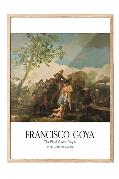 Postifull Francisco Goya - Chitaristul Oarb, Tablou înrămat pe lemn, Seria de...