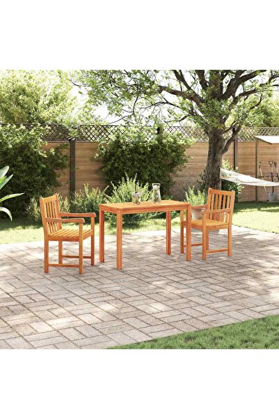 vidaxl Set de masa pentru gradina 3 pcs Maro Lemn Solid de Acacia