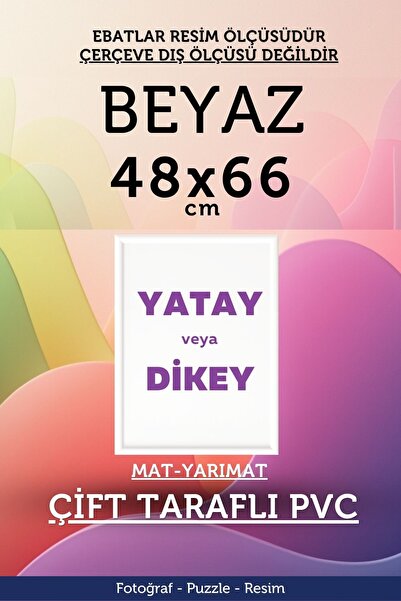 Atlas Sanat Galerisi 22mm-48x66 Cm Mat Pvc Li Camsız Fotoğraf Puzzle Belge Çe...