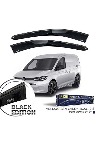 Niken Volkswagen Caddy Cam Rüzgarlığı Siyah Kromlu 2020- 2'Li