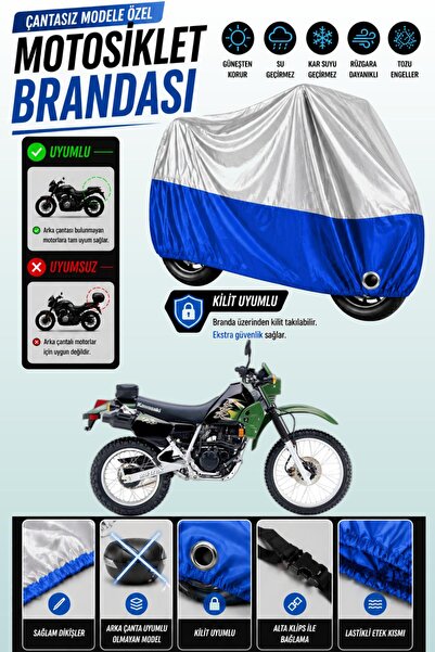 Cemku Twin غطاء محرك متوافق مع كاواساكي KLR 250 باللون الرمادي من الأعلى والأ...