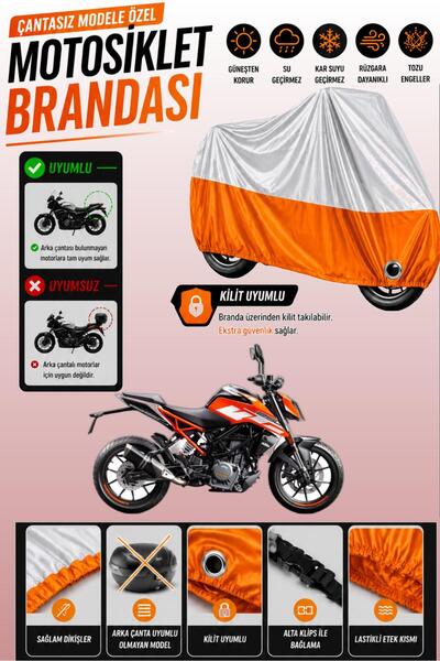 Cemku Twin غطاء محرك علوي رمادي - سفلي برتقالي لدراجة KTM 250 Duke المتوافقة ...