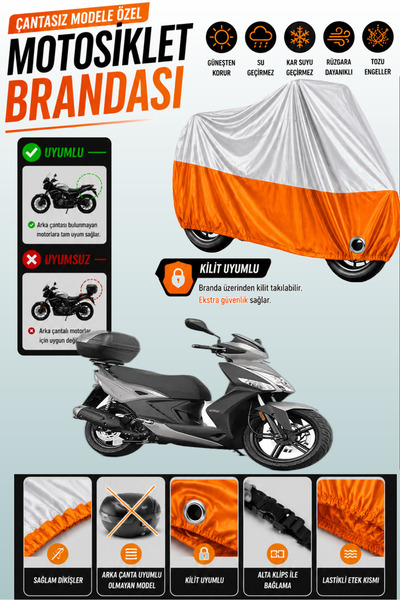 Cemku Twin غطاء محرك متوافق مع Kymco Agility 16+ 125i باللون الرمادي من الأعل...