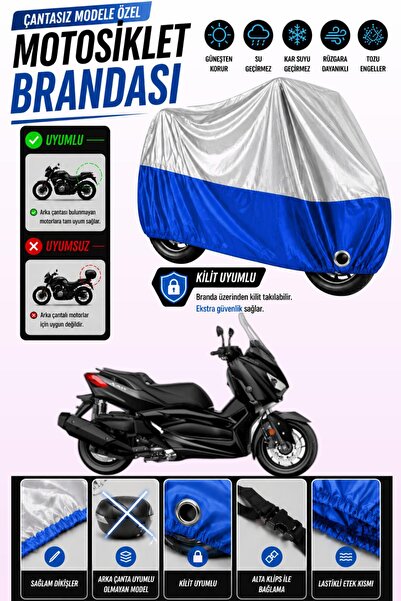 Cemku Twin Top Gray - Bottom Blue Yamaha X-Max 400 Iron Max Compatible Engine...