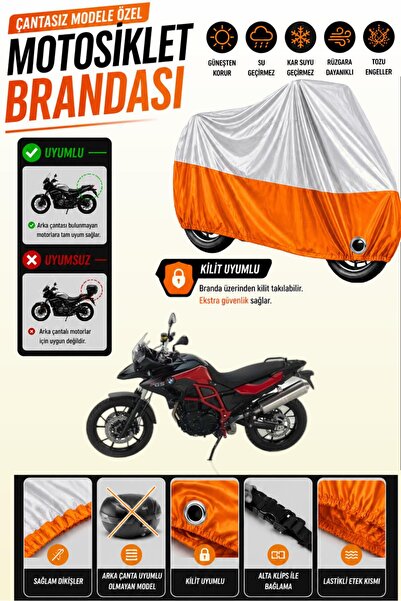 Cemku Twin Top Gray - Bottom Orange Bmw F 700 Gs Compatible Engine Cover, Rea...
