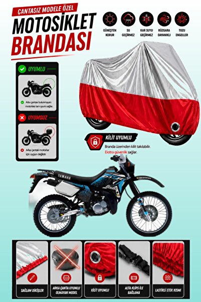 Cemku Twin غطاء محرك ياماها DT 125 R باللون الرمادي من الأعلى والأحمر من الأس...