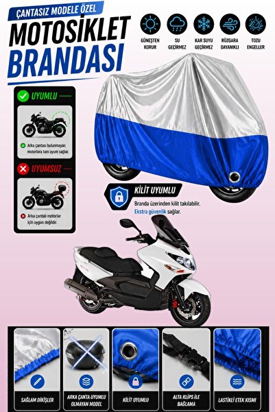 Cemku Twin غطاء محرك متوافق مع Kymco Xciting 500 باللون الرمادي من الأعلى وال...