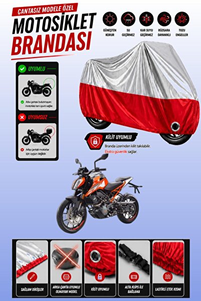 Cemku Twin غطاء محرك متوافق مع KTM 125 Duke باللون الرمادي من الأعلى والأحمر ...