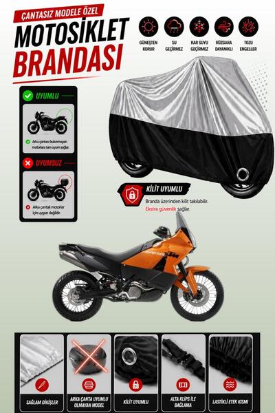 Cemku Twin غطاء محرك متوافق مع KTM 990 Adventure باللون الرمادي من الأعلى وال...