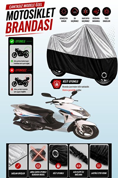 Cemku Twin Top Gray - Bottom Black Bisan Nysa 150 Compatible Engine Tarpaulin...