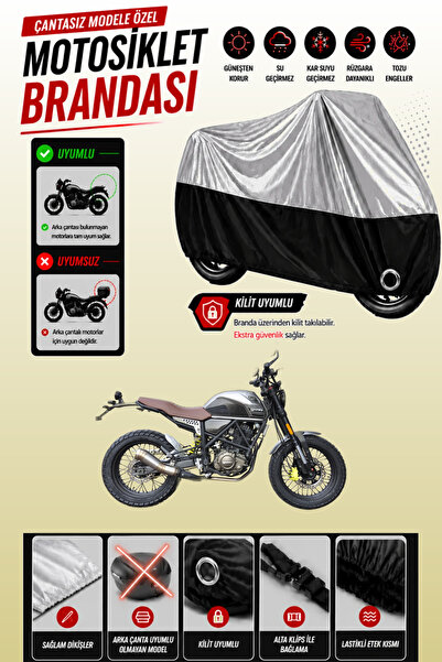 Cemku Twin غطاء محرك متوافق مع Yuki ZY125-15A Scrambler باللون الرمادي من الأ...