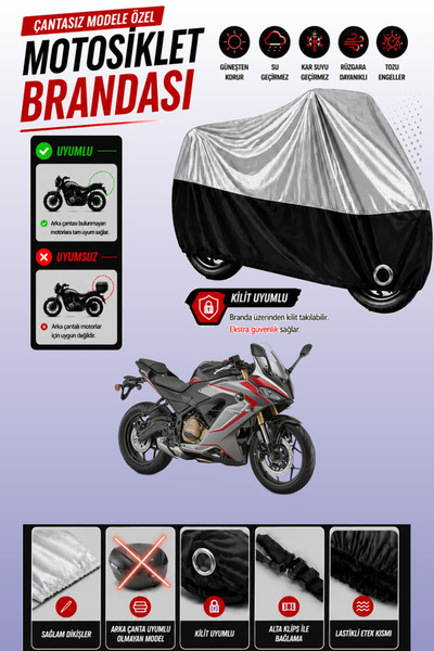 Cemku Twin غطاء محرك متوافق مع RKS SRK250 RR باللون الرمادي من الأعلى والأسود...