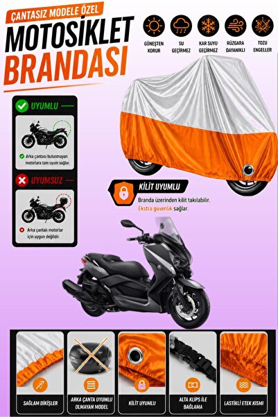 Cemku Twin غطاء محرك ياماها X-Max 400 متوافق مع نظام ABS باللون الرمادي من ال...