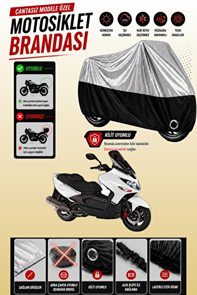 Cemku Twin غطاء محرك متوافق مع Kymco Xciting 500 باللون الرمادي من الأعلى وال...