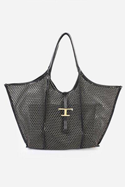 Alessia Bag Alina T Logolu Fileli Omuz Çantası