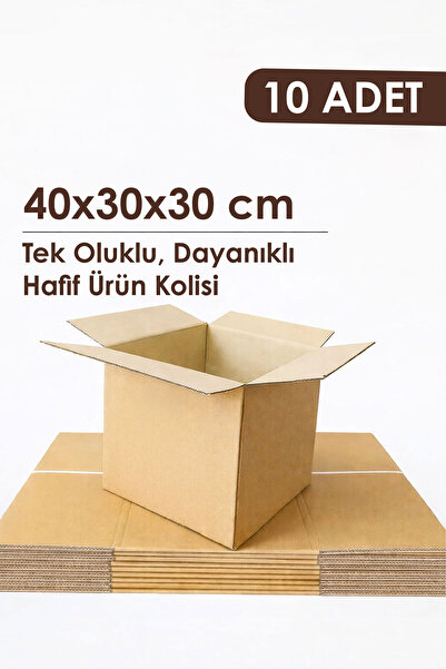 Kutubo 40x30x30 cm Karton Koli, Tek Oluklu 10'lu Taşınma Kolisi, Çeyiz Kutusu...