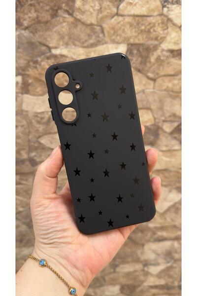 Vip Case Samsung Galaxy A16 Uyumlu Mini Siyah Yıldız Desenli Silikon Darbe Em...