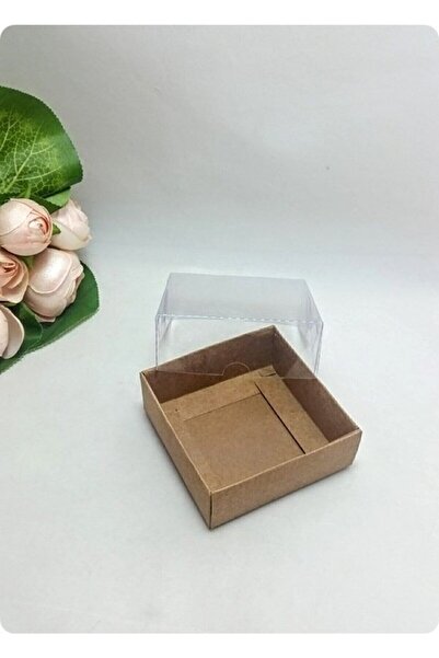 Modern Box 75 Adet 9x9x3 cm Asetat Kapaklı Kraft Kutu