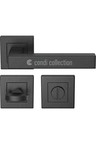 Condi Collection 101KB Statik Siyah Wc Paslanmaz Çelik Kapı Kolu