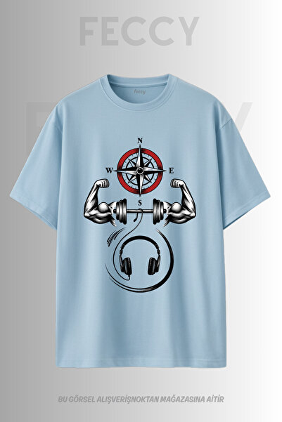 FECCY Premium Printed Gym Theme Unisex Oversize Γυναικείο T-Shirt Ανδρικό T-S...