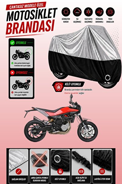 Cemku Twin غطاء محرك متوافق مع Husqvarna Nuda 900 باللون الرمادي من الأعلى وا...