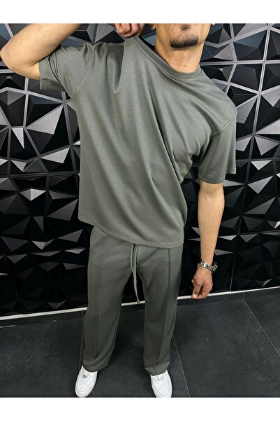 elkumoda Ανδρικό Σετ Μπλουζάκι Oversize Oyso από Ύφασμα με Λαιμόκοψη Ποδηλάτο...