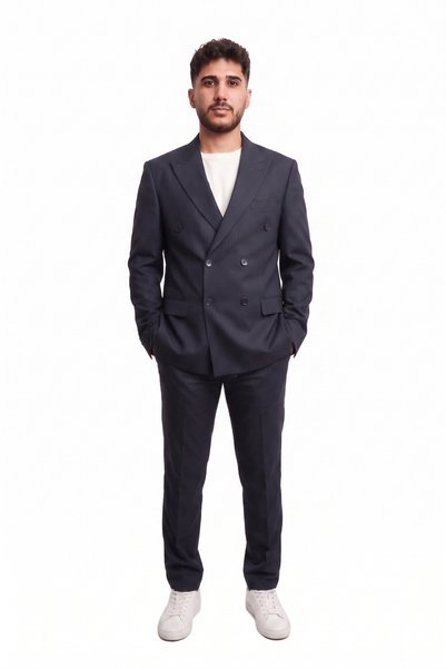Generic Brand Sports Double-Breasted Striped Suit