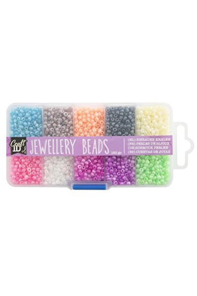 CraftID Set de mărgele 10 culori x 15g în cutie de plastic