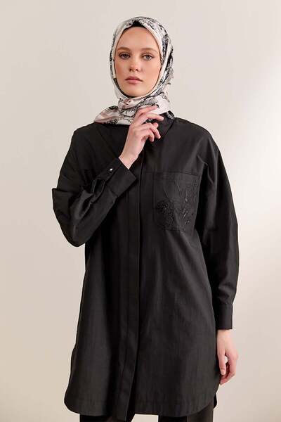 Setrms Nakış Detaylı Oversize Pamuklu Tunik