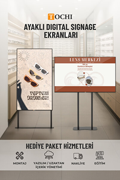 TOCHI Ayaklı Digital Signage Vitrin Ekranı 2000-30000 NIT Yüksek Parlaklık FU...