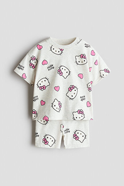 H&M 2 Parçalı Pamuklu ve Baskılı Set