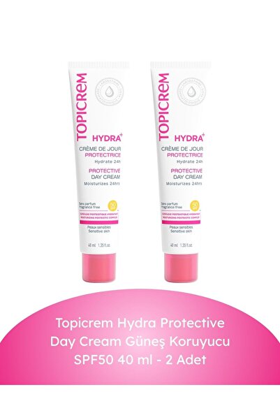 Topicrem Hydra Protective Day Cream Güneş Koruyucu SPF50 40 ml- 2 Adet