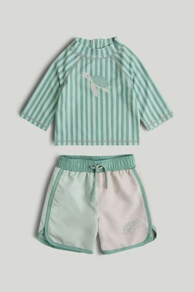 MOTHERCARE طقم سترة واقية من الشمس UPF50+ وشورت سباحة من سانفاست