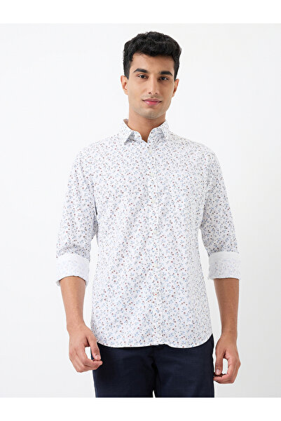 Raymond By Styli Men White All-Over Print Slim Fit Shirt