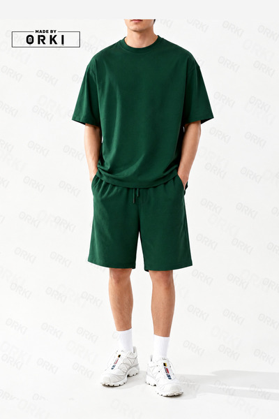 EFFRENATU Unisex Oversize Relaxed Fit T-Shirt Shorts Set – Minimal Premium