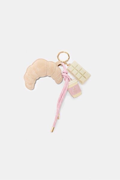 Stradivarius حلقة مفاتيح بتصميم القهوة والكرواسون