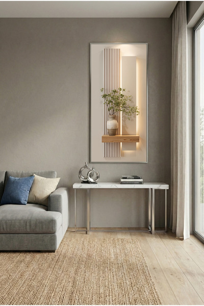sayetablo Glaze - Gerçek Cama Baskı Metal Alüminyum Çerçeveli Tekli Minimal M...